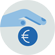 icono de una mano y una moneda