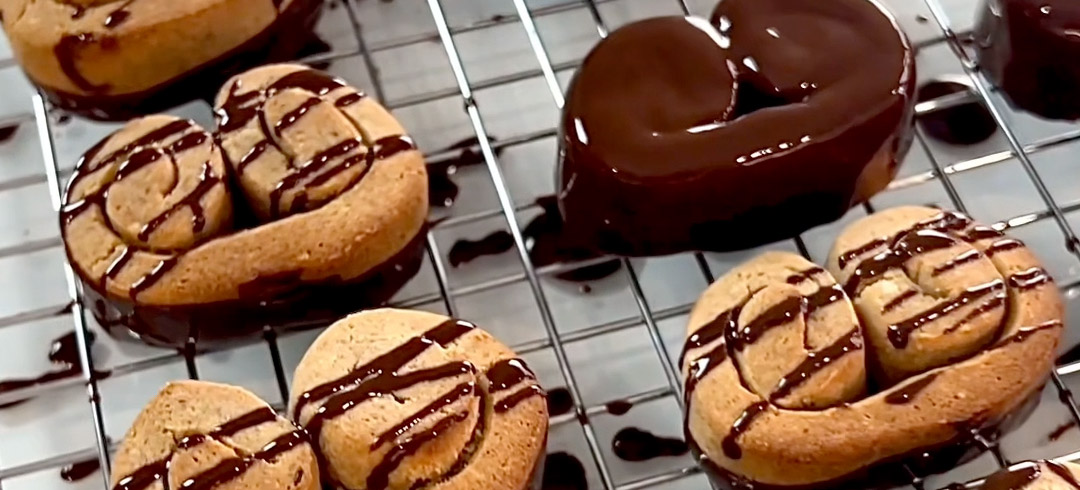 Palmeritas bañadas en chocolate saludables