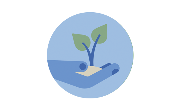 icono de una mano con un esqueje